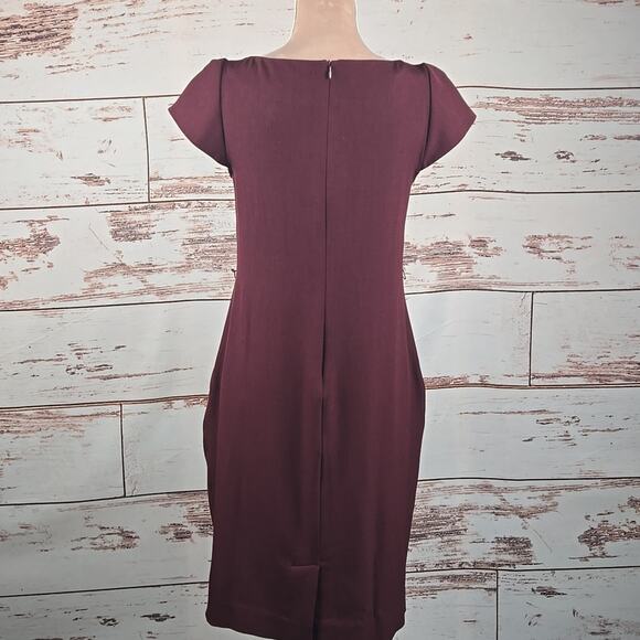M.M. LaFleur Nisa Dress Maroon Sheath Size 8 - Picture 3 of 7